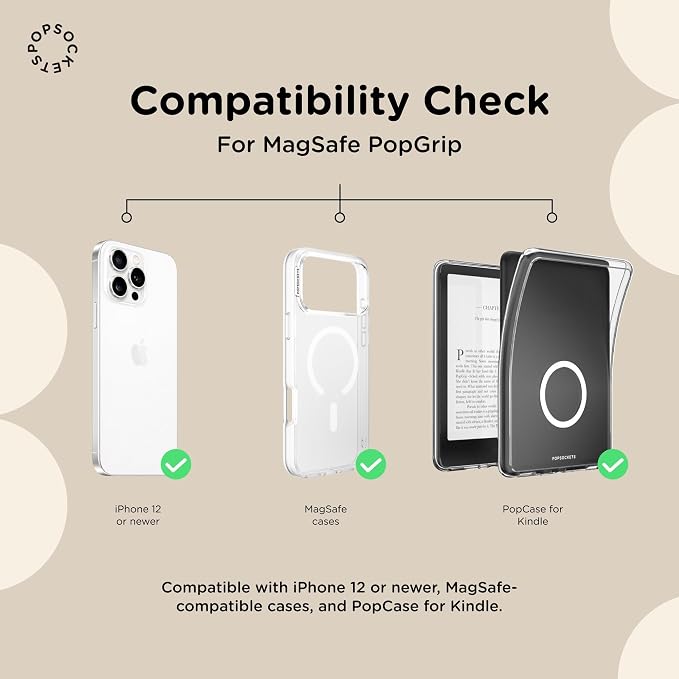 PopSockets Phone Grip for MagSafe, Magnetic Holder, Phone Stand, Black - Thermocromatic
