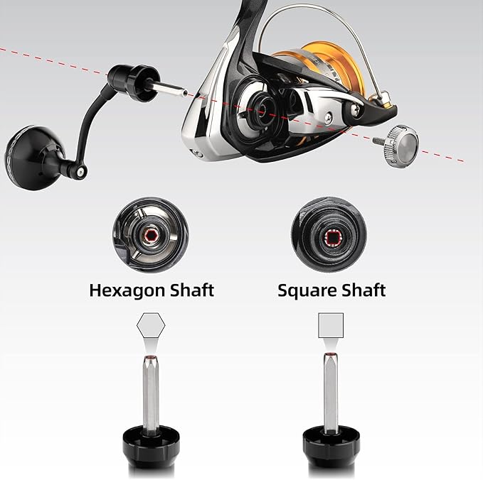 GOMEXUS Power Handle Compatible for Shimano Sedona FI Sahara FI Nexave FI Sienna FG Nasci FB Catana RC Spinning Reel Crank (Not for 22 Sahara FJ 21 Nasci FC)