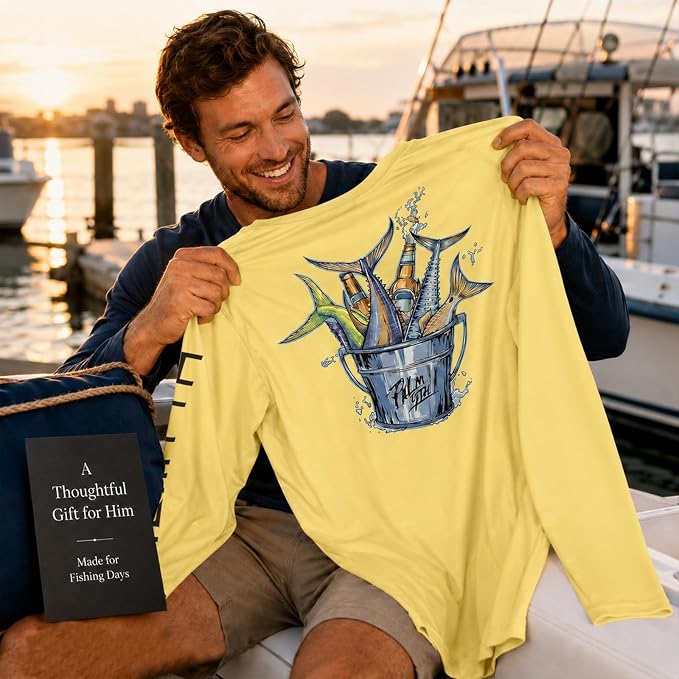 Palmyth Fishing Shirts for Men Long Sleeve UPF 50+ T Shirt Sun Protection Tee