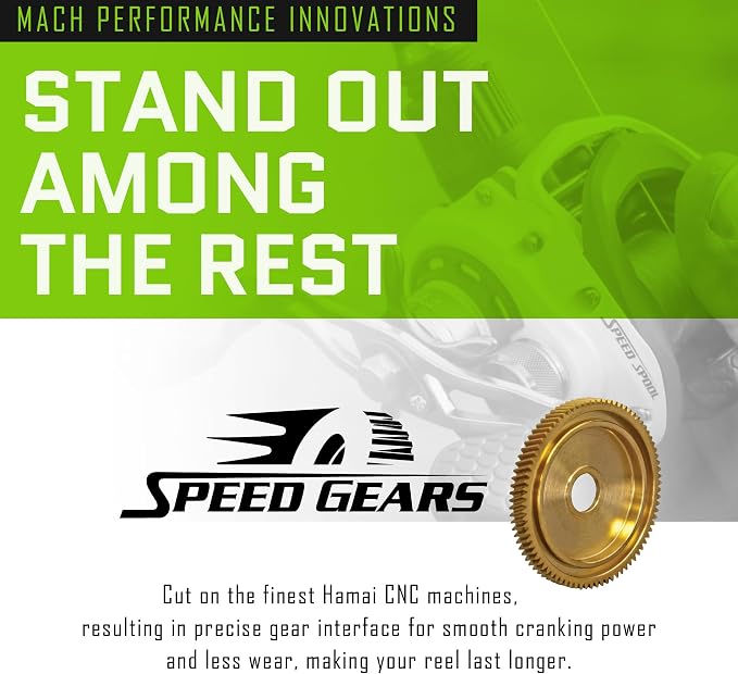 Lew's MACH Crush Spinning Fishing Reel, 6.2:1 Gear Ratio, Right or Left-Hand Retrieve, Aluminum Frame, Premium 11 Bearing System