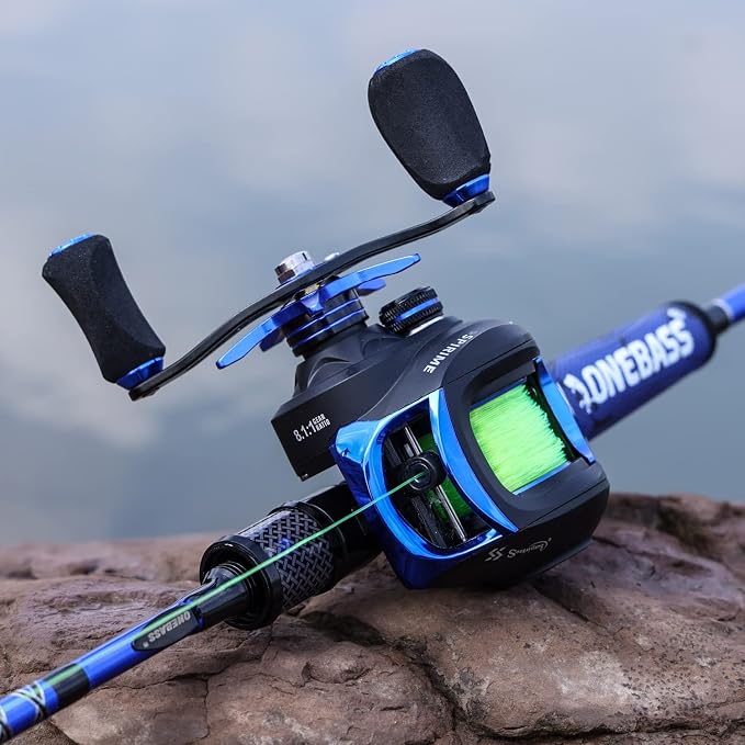 Sougayilang Baitcasting Fishing Reel with 9 + 1 Anti-Reverse Ball Bearings, 8.1:1 High-Speed Gear Ratio Casting Reel