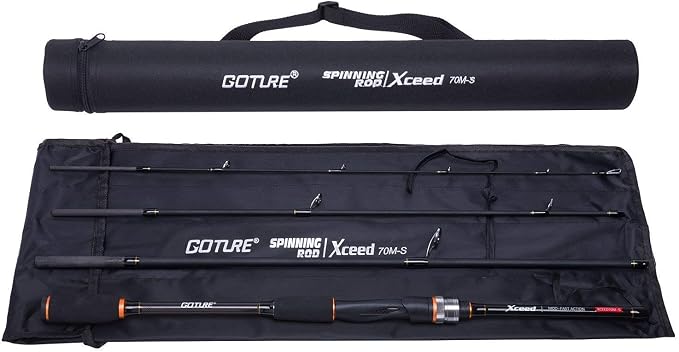 Goture Travel Fishing Rods, 4 Piece Fishing Pole with Case/Bag, Casting/Spinning Rod,Ultralight Fishing Baitcasting Rod 7ft for Saltwater Trout, Bass, Walleye, Pike