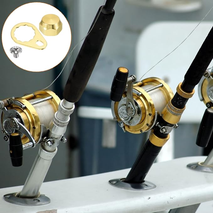 PATIKIL Fishing Reel Screw Nut Locking Plate Right Handle Locking Caps Screw Nut Replacement for DIY Fishing Accessories