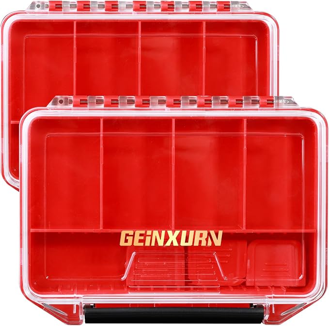 Geinxurn IPX4 Waterproof Small Storage Parts Organizer, Small Parts Case with Removable Dividers, Screwdriver Bit Set Box(2 Boxes)