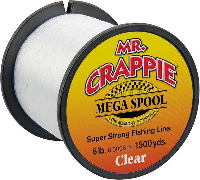 Lew'sLews Fishing, Mr. Crappie Mega Spools, Clear, 4 lb