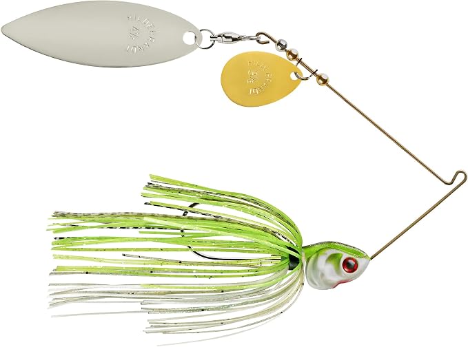 BOOYAH Covert Series Spinner-Bait Bass Fishing Lure, JC Special, #4.5 Nickel Willow/#3.5 Gold Colorado, 1/2 oz