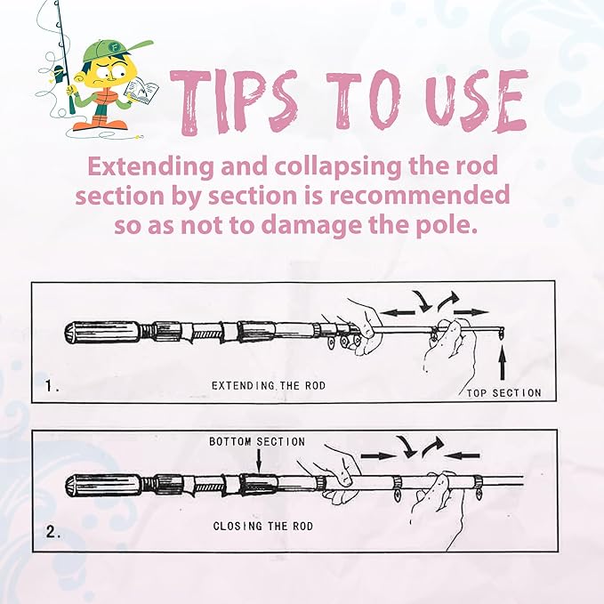 WIDDEN Kids Fishing Pole, Portable Telescopic Kids Fishing Poles for Boys and Girls, Fishing Rod and Reel Combo Kit with Tackle Box, and Fishing Net, Best Fishing Pole for Toddler Youth