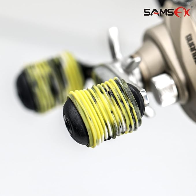 SAMSFX Rubber Fishing Reel Handle Grip Sleeve Non-Slip Baitcaster Knob Covers for Casting or Spinning Reel