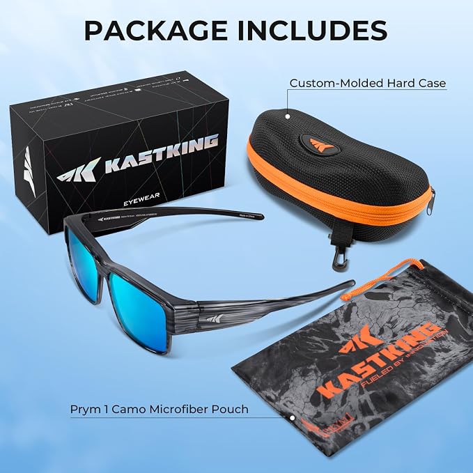 KastKing Molino Fit-Over Polarized Sunglasses,UV400 Protection Ultralight Wraparound Fishing Sports Sunglasses, TAC Lenses