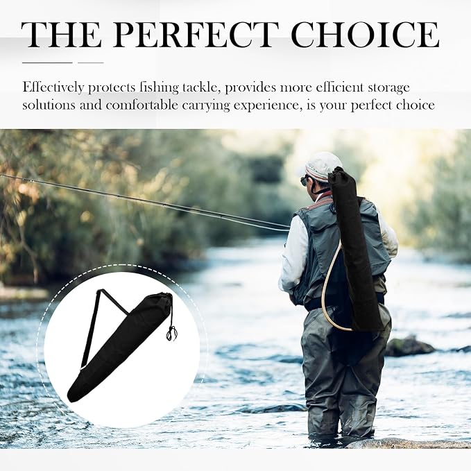 Fishing Rod Bag, Portable Fishing Pole Case, Pole Cover for Fishing Gear and Equipment, 31.4 x 7.4 x 0.4Inch