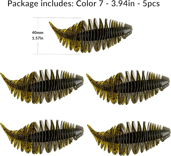 THKFISH Soft Swimbait 5/6 PCS or 15/18 PCS Soft Plastic Fishing Lures Bass Lures Swim Baits Lures for Bass Fishing Worms for Bass