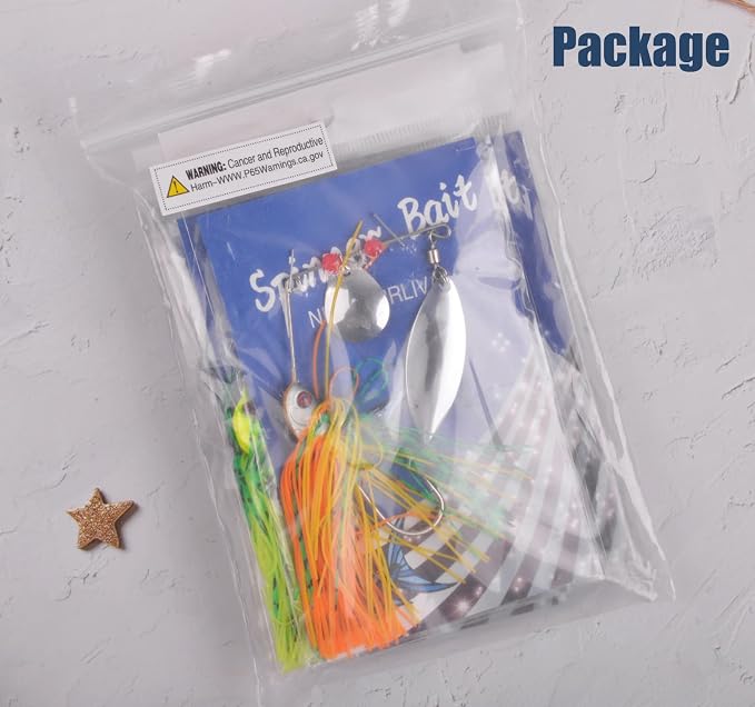 Fishing Lures Spinnerbait, Bass Fishing Lure Spinner Baits Kit Hard Metal Multicolor Buzzbait Spinnerbait Jigs for Bass Pike Trout Salmon