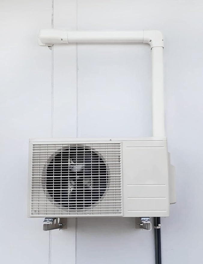 4" Flat Elbow Line Cover Set Parts PVC Accessory for Decorative for Ductless Mini Split, Central AC and Heat Pumps