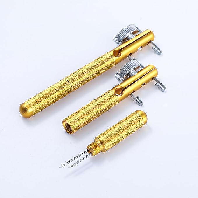 2Pcs Fishing Line Knot Tying Tool Metal Fishing Hook Tie Device Manual Portable Fishing Tie Hook Practical Knot Angler Accessories for Hooks Lures Lines Easy Tying and Protection