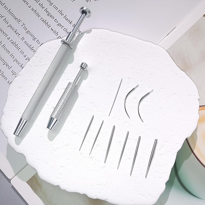 Piercing Taper Ball Grabber Tool for Changing Jewelry 12G 14G 16G 18G 20G Stainless Steel Flat Back Earrings Applicator Tool Threadless Insertion Pin Thread Body Piercing Kit for Ear/Nose/Belly/Horseshoe/Lip/Eyebrow/Tongue