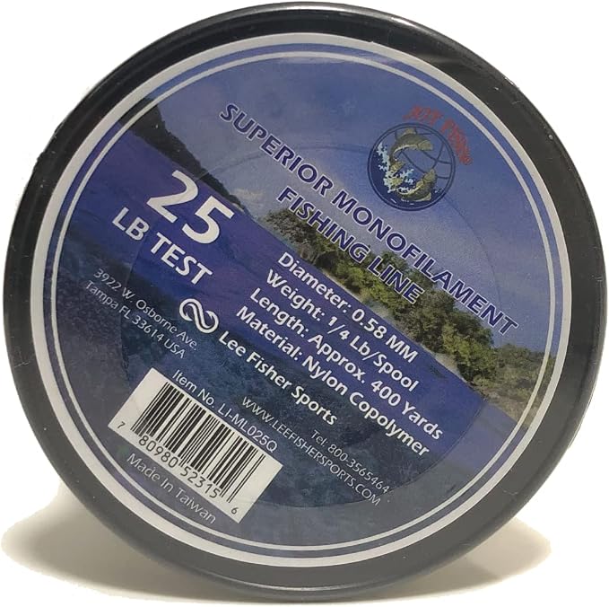 Lee Fisher Sport. Monofilament Fishing line for Fishing Hanging Decorations and Crafts in Various LB Test 1/4 LB Spool, Clear-10,12,15,20,25,30,40,50,60,80,100 LB Test