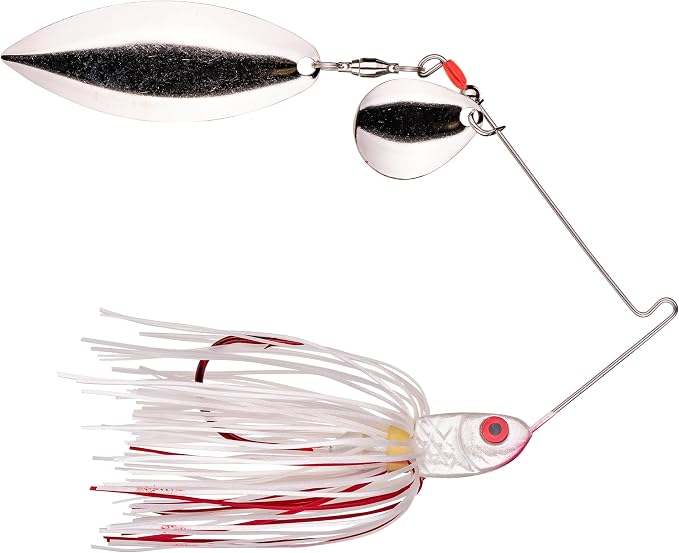 Strike King Bleeding Bait Spinnerbait Fishing Lure, Bleeding Red Accent Skirt