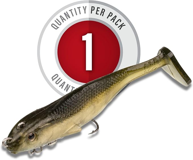 Strike King Final Copy Fishing Lure, Pre-Rigged Soft Plastic Swimbait, Free-Swinging Size 4 Treble Hook, Belly Magnetic Hook Keeper, 7/8-Ounce