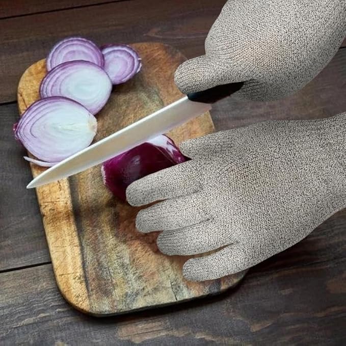 Schwer SlicePro ANSI A9 Cut Resistant Gloves, Food Grade Cutting Gloves for Kitchen Food Prep, Mandoline Gloves for Meat Cutting, Oyster Shucking, Fish Fillet Processing, PR1501-G, 2 Pairs, S