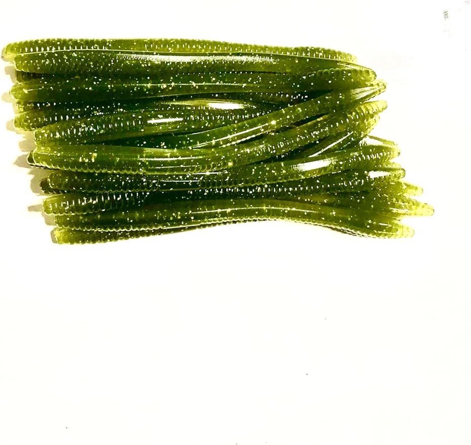 20 Pcs 5" Finesse Trick Worm (Scent, Float) Soft Plastic Bait for Bass Fishing
