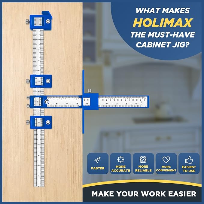Cabinet Hardware Jig, Cabinet Handle Jig, Cabinet Hardware Template Tool, Punch Locator Drill Guide for Handle Knob Pull Installation of Door and Drawer woodworking tools