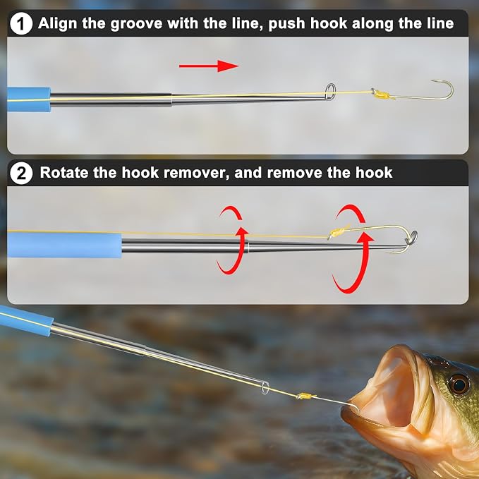 SNAIL TRAIL Fish Hook Remover Tool - Suitable for Most Types of Lures. Fishing Pliers for Fishhook Removal, Saltwater Dehooker Gear, Gifts for Beginners & Pro Fisherman