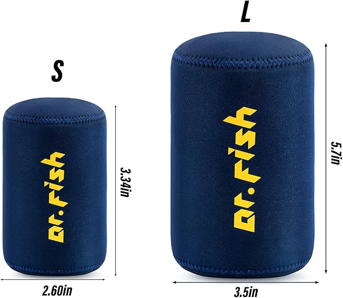 Dr.Fish 2 Pack Round Baitcasting Fishing Reel Cover Conventional Reel Storage Bags Case Pouch Protective Neoprene Round Baitcaster Wraps Reel