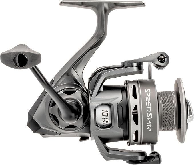 Lew's Speed Spin Spinning Fishing Reel, 8+1 Bearings, Graphite Frame and Sideplate, Solid Brass Speed Gears, Speed Lube, Multi-Disc Drag