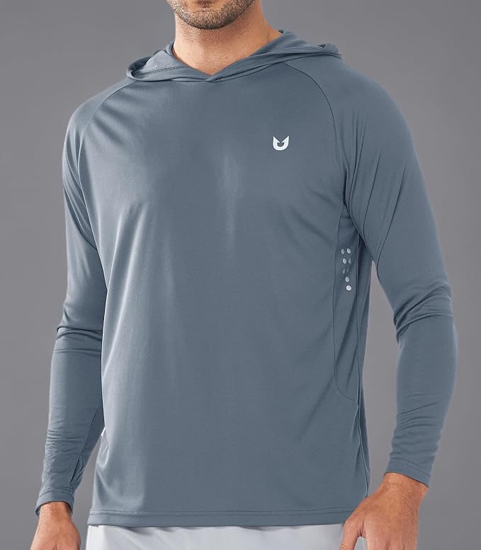 NORTHYARD Men's UPF 50+ Rash Guard Hoodie Long Sleeve Sun Protection Shirt Fishing Swim Beach Hiking Quick Dry Lightweight