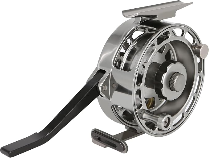 Semi-Automatic Fly Fishing Reel, Quick Line Retrieval, Adjustable Drag, Quick Spool Removal, for Freshwater Lake Stream Pond Fishing, CNC Machined Aluminum
