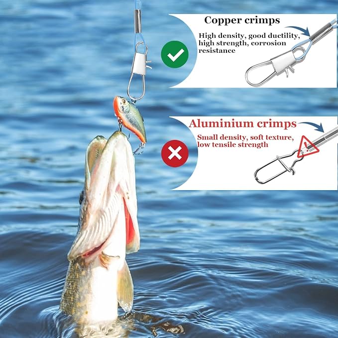 YOTO Fishing Leaders,Saltwater Tackle Rig with Swivels Snap, High-Strength Fishing Wire Gear Equipment for Lures Bait Or Hooks,1Arm and 2Arm