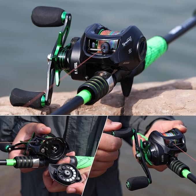 Sougayilang Baitcasting Fishing Reel with 9 + 1 Anti-Reverse Ball Bearings, 8.1:1 High-Speed Gear Ratio Casting Reel