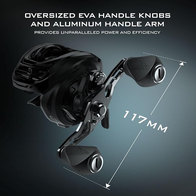 KastKing Zephyr Baitcasting Fishing Reel, Halo XII Magnetic Braking System Baitcaster Reel, 7+1 Double Shielded Stainless Steel BB, 7.2:1 High-Speed Gear Ratio, 18lb Triple Disc Carbon Fiber Drag