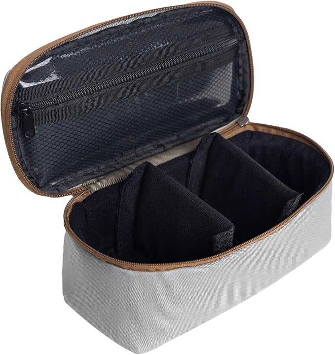 Raprance Fly Fishing Reel Case - Padded Tackle Organizer Bag with 2 Dividers, Water-Resistant Protective Gear Storage for Fishing Accessories