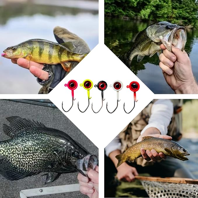 40pack Crappie Jig Heads,Crappie Jigs Fishing Jig Heads Hook Lure Fishing Jigs Heads for Bass Fishing 1/32oz 1/16oz 1/8oz