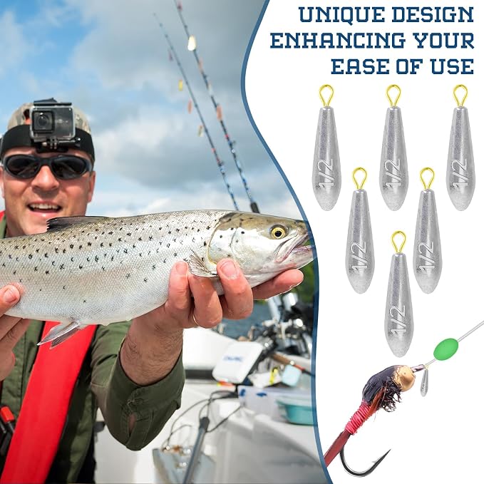 Landhoow Drop Shot Fishing Sinker Weights Kit Freshwater Catfishing Fishing Sinker Bass Casting Removable Line Saltwater Streamlined Snap Weight for Trolling Surf Tackle