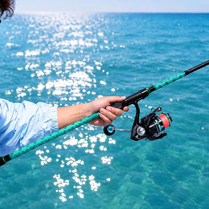 Sougayilang Surf Fishing Rod and Reel Combo, 9-12 ft 3-Piece Surf Rod with 4000-6000 Spinning Reel, Carbon Fiber Saltwater Fishing Combo for Beach Bank and Pier Fishing