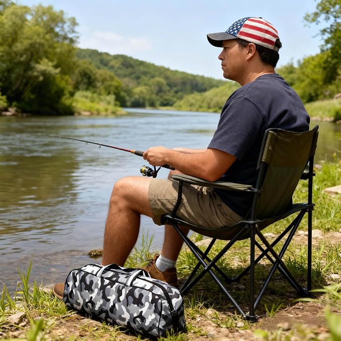 Portable Fishing Rod Bag Collapsible Fishing Bag Large Capacity Outdoor Nylon Carrying Case