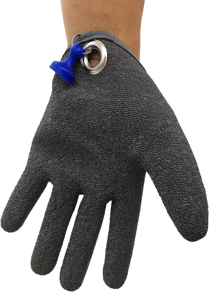 Inf-way Fishing Glove with Magnet Release, Fisherman Professional Catch Fish Gloves Cut&Puncture Resistant with Magnetic Hooks Hunting Glove