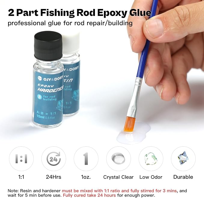 Fishing Rod Repair Kit,Fishing Pole Eyelet Ceramic Insert Eyes Repair with 52 Guide Rings and Supplies