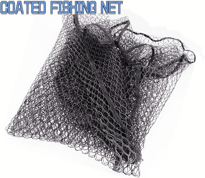 Rubber Coated Replacement Fishing Net Hook Resist for Landing Net, 24" to 36" Deep Net for Larger Catches