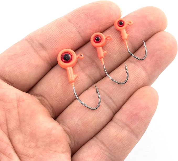 Dr.Fish Crappie Jig 3D Eyes Fishing Jig Head Freshwater Crappie Trout Panfish Hook Bass Fishing Lure 1/32oz 1/16oz 1/8oz
