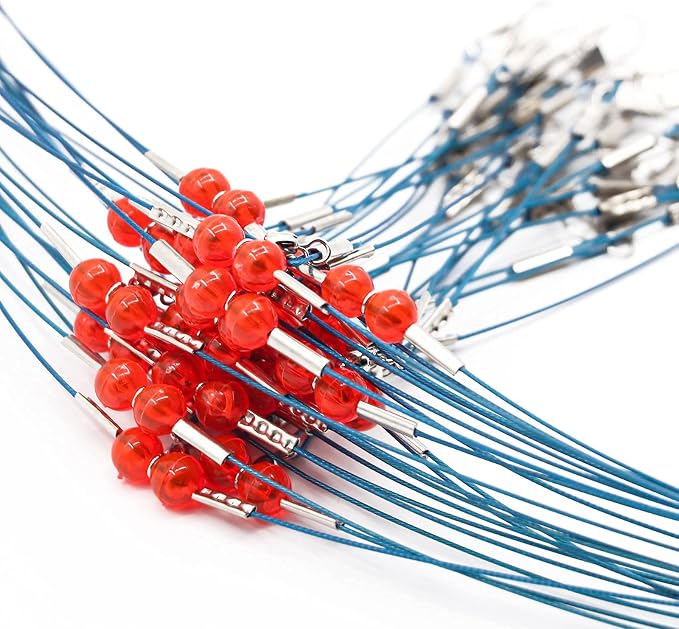 YOTO Fishing Leaders,Stainless Steel Tackle Rig with Tackle Lure Swivels Snaps, Saltwater rig Wire Leader Fishing Leader Wire Bottom rigs for Saltwater