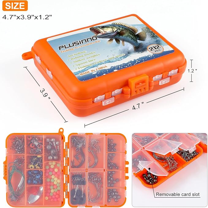 PLUSINNO Fishing Lures, All-in-One Fishing Tackle Box with Tackle Included, Fishing Gear Lure Bait Accessories Kit for Freshwater Bass Trout, Ideal Fishing Gifts for Men, Father & Beginners