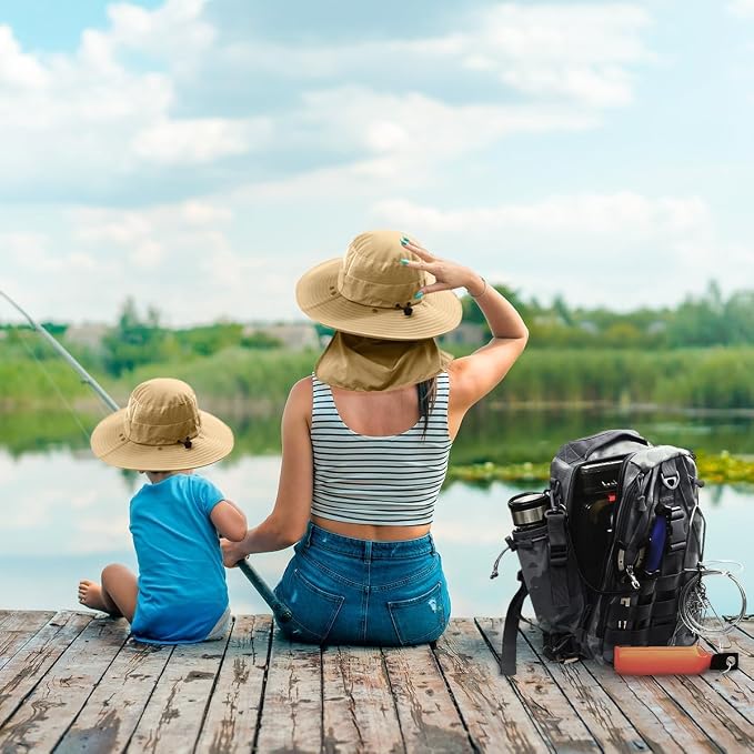Aertiavty Fishing Backpack, Fishing Bag with Tackle Box, Compact Fishing Tackle Bag, Fishing Tackle Backpack with Rod Holder for Outdoor Sport Fishing Gifts for Men Women