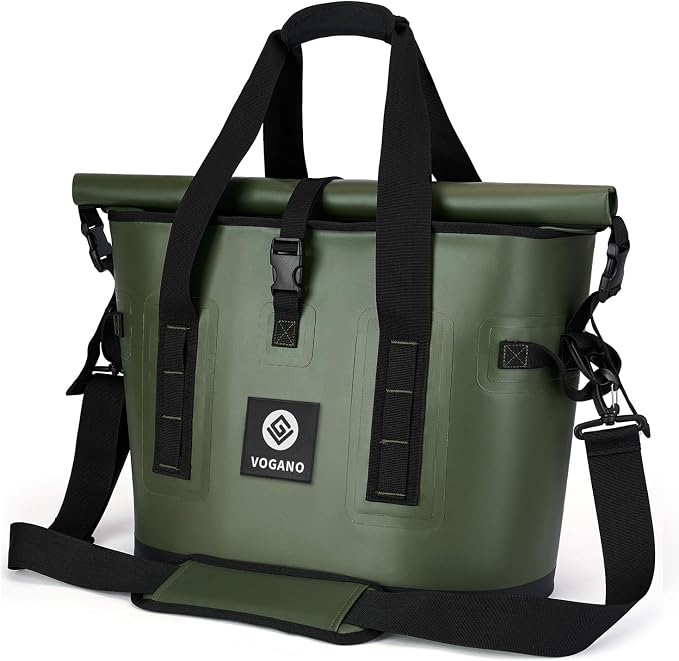 Vogano 40 Can Soft Cooler Bag - Insulated Leak-Proof Large Cooler Bag with Roll-Top Waterproof Seal | Portable Ice Chest for Camping, Beach, Travel, Picnics | 24HR Cold Retention