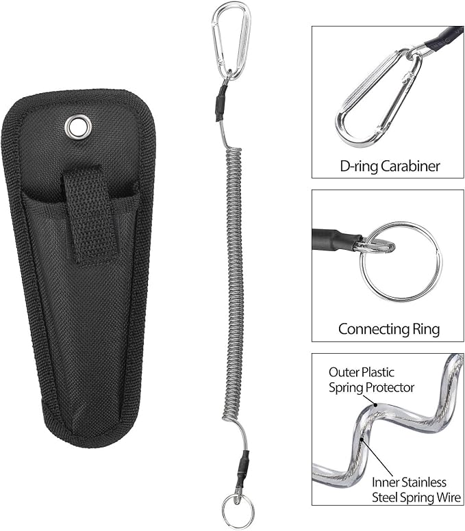 BASUNE Fishing Pliers and Fish Hook Remover with Line Cutter, Curved Nose Hook Remover Tackle Tool with Nylon Sheath and Fishing Gear Set (Blue)