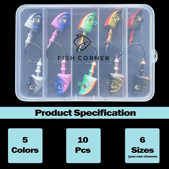Swimbait Jig Head Swimbait Jigs with 3D Eyes Minnow Jig Heads for Fishing Saltwater 10 pcs/Set