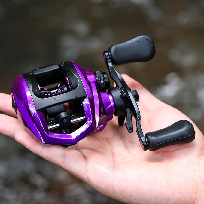 Sougayilang Baitcasting Fishing Reel, 8:1 High Speed Gear Ratio Super Smooth and Powerful Low Profile Baitcaster Reel with Maganic Brake System for Freshwater,Saltwater