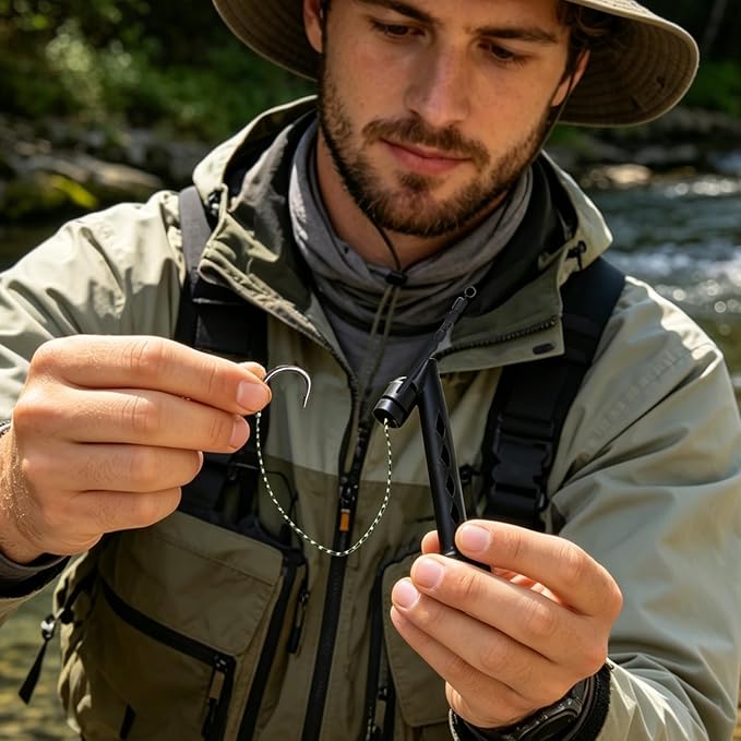 Fly Fishing Magnetic Threader, Flying Fishing Leader Line Threading and Knotting Assistant, Easy Thread Small Flies Hooks for Fits Most Hooks Tippets & Fly Styles